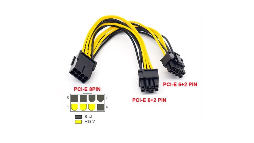Переходник 8pin.на 2 (6+2pin) 6pin на 2 (6+2pin)для подключения видеок