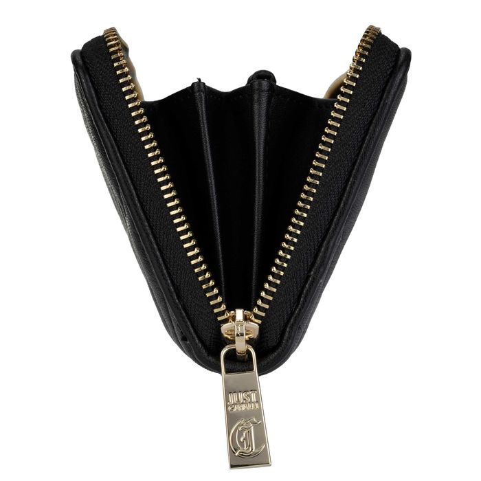 JUST CAVALLI markowy damski portfel pojemny BLACK