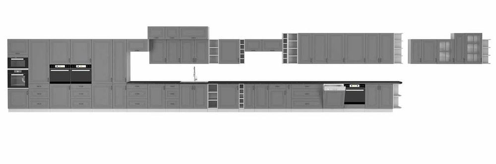 Nowe meble kuchenne kuchnia KLEO MDF styl Angielski Frezowane fronty