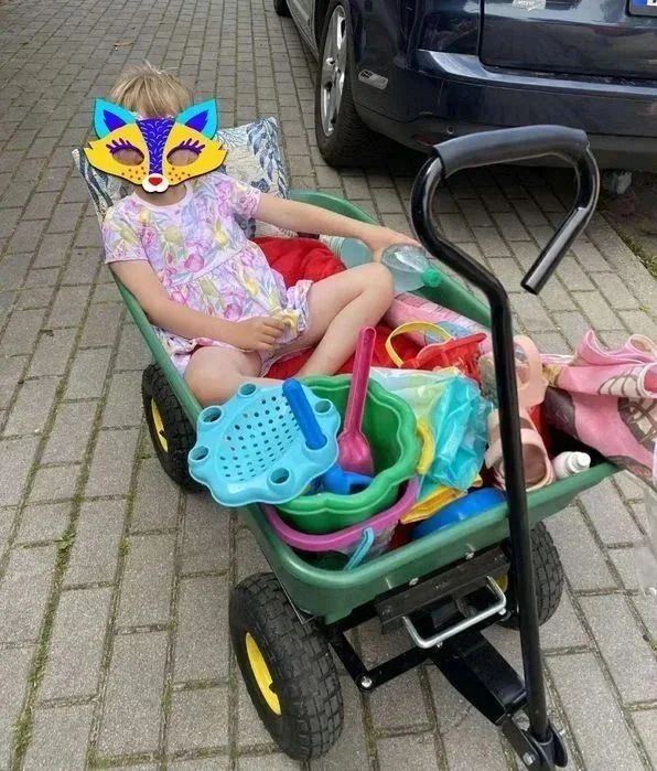 NOWY Wózek Transportowy 200kg / 75 litrów Ogrodowy Taczka Wywrotka Przyczepka Skrętna Z Uchwytem Metalowy Do Ogrodu Wożenia Piachu Dzieci Na Działkę