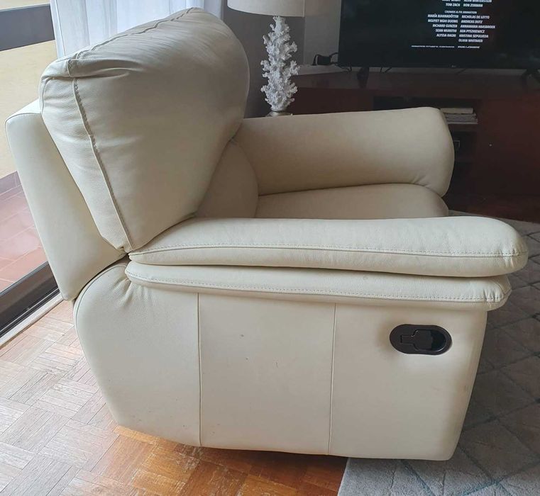 Sofás de pele creme