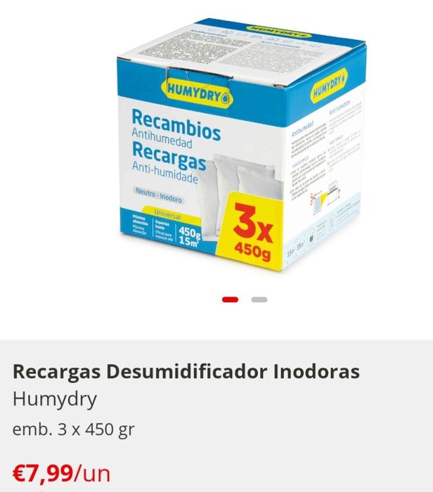 2 Desumidificadores inodoros com 8 recargas