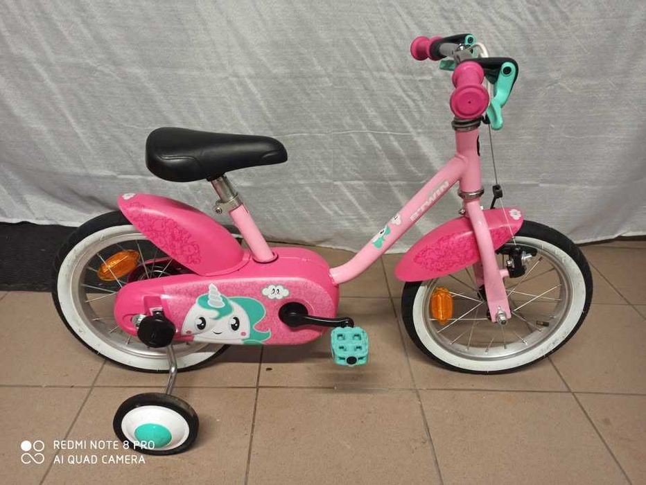 Rowerek Dzieciecy 14 cali Btwin + Kółka Boczne, i Kask gratis--OKAZJA