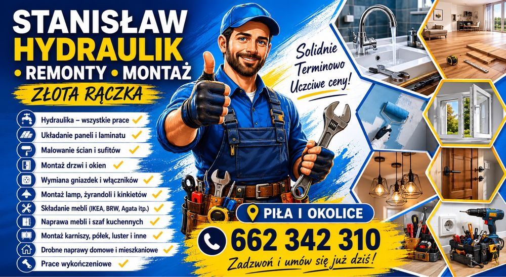 Hydraulik , remont mieszkań , domów .