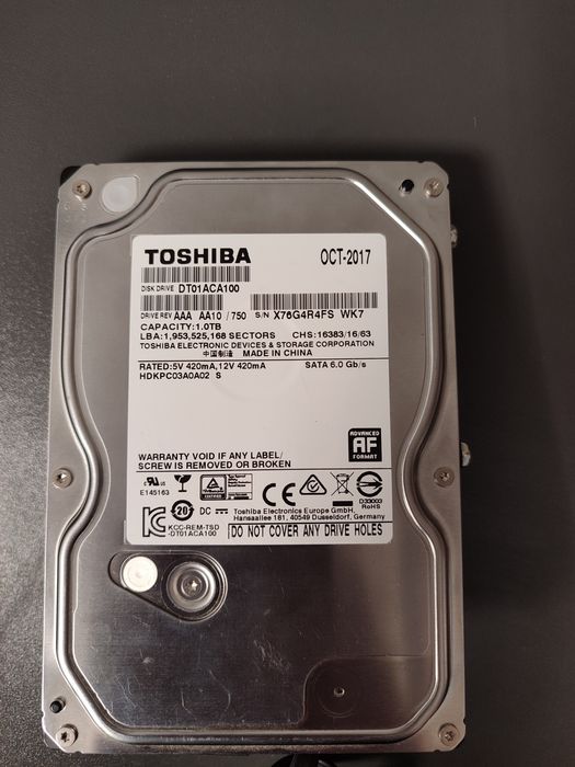 Продам жёсткий диск Toshiba 1 ТБ