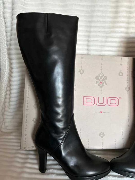 Kozaki DUO Geonova SZEROKA CHOLEWKA 41cm całe z naturalnej skóry 37