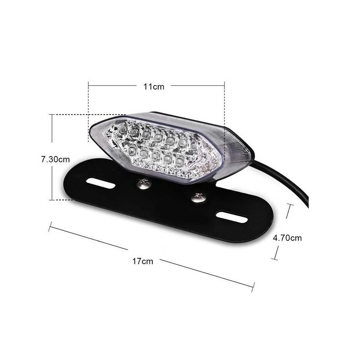 Luz traseira LED integrada para moto - Stop, travão e piscas