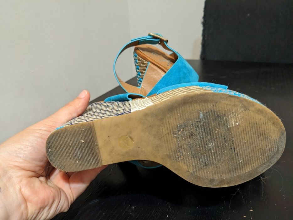 Sandália Cunha Azul turquesa