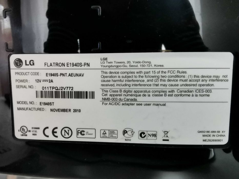Monitor LG Flatron E1940S-PN