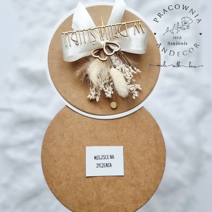Kartka ślubna hand made boho