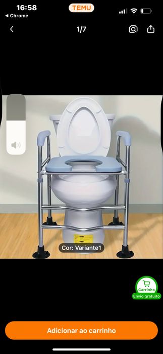 Suporte para colocar sobre a sanita