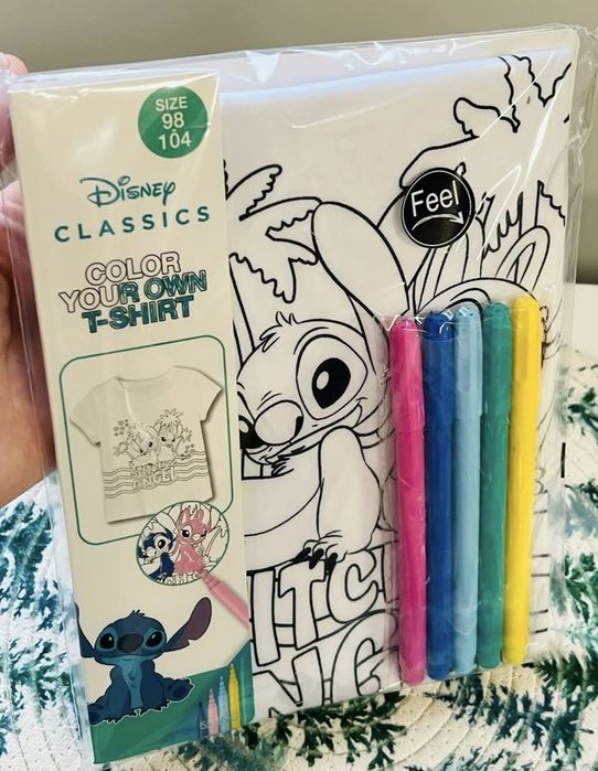 Stitch Pokoloruj swój własny T-Shirt Rozmiar 110-116  bawełna