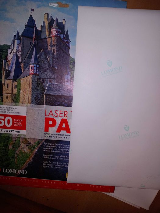 Термотрансферная бумага Lomond для лазер. принтеров для светлой ткани