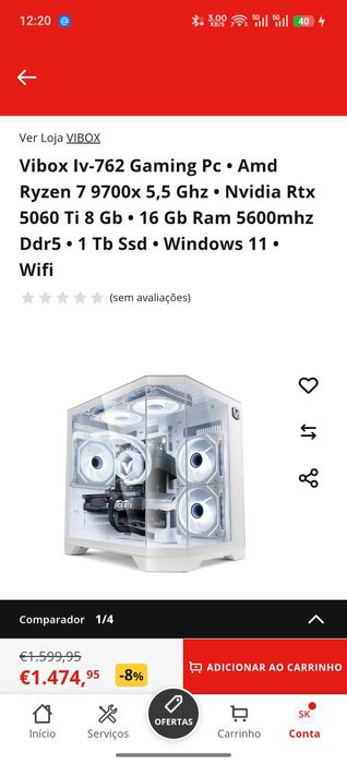PC Gamer Novo Panorâmico | Ryzen 7 9700X | RTX 5060 Ti | 16GB DDR5 | Garantia 3 anos