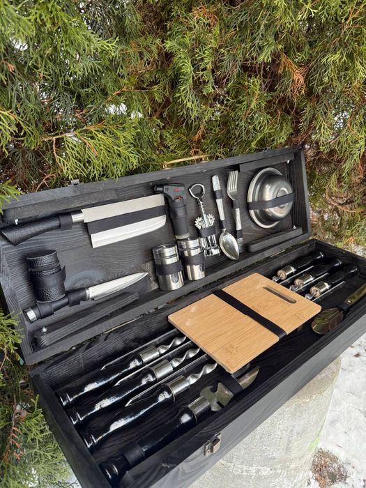 Качественные шампура в кейсе столике на подарок мужчине день рождения