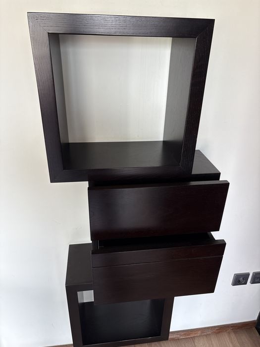 Estante Decorativa Moveme com Arrumação – Madeira Wengué