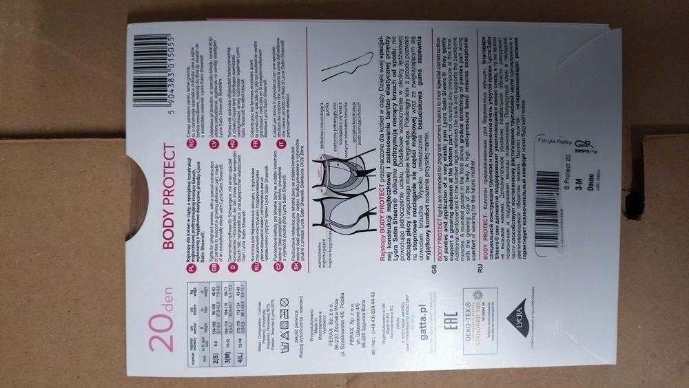 Gatta rajstopy ciążowe BODY PROTECT 20 den 3-M Nowe