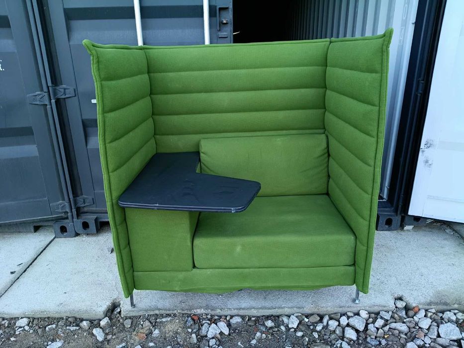 Sofa Vitra Alcove 2-osobowa 117x137 kanapa zielona sofy kanapy biuro dom sala konferencyjna szkoła