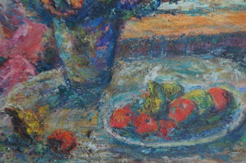 Jan Chrzan, Kobieta przy oknie na tle warszawskiego Starego Miasta