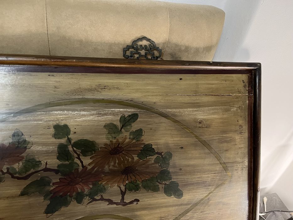 Quadro chinês em madeira pintado à mão