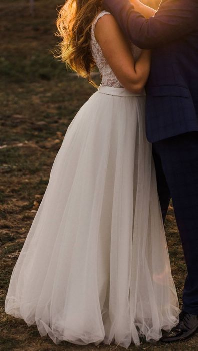ORYGINALNA SUKNIA ŚLUBNA. .boho.retro.prowansja.glamour. KORONK