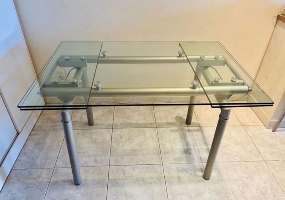 Stół szklany rozkładany duży kuchenny jadalnia