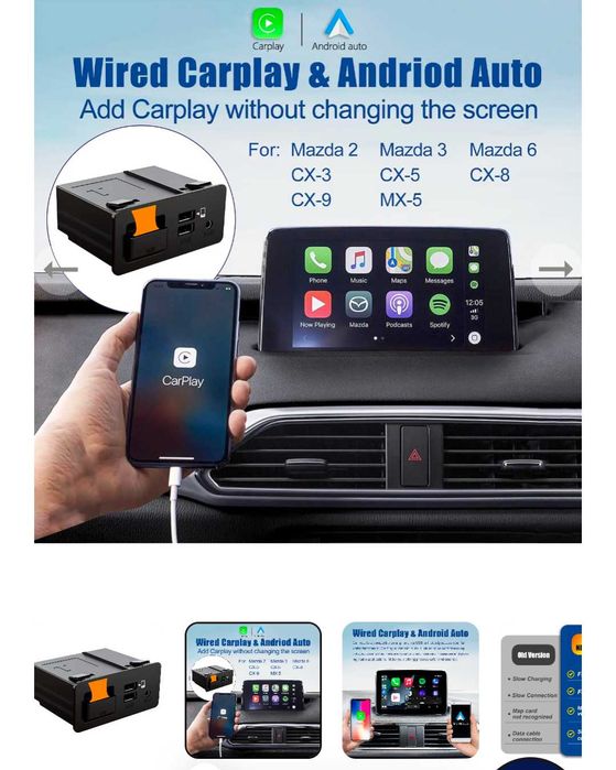 Mazda Carplay и Android Auto, OEM-концентратор TK78-66-9U0C