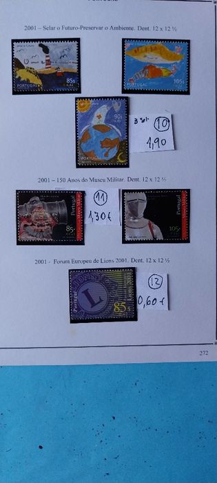 Selos Portugal ano 2001. Novos c/Goma original  Ref.21/08
