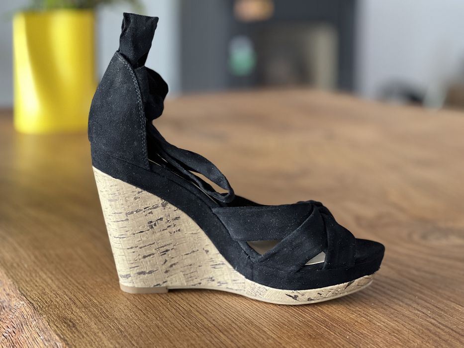 New Look sandały na koturnie czarne 38 / 5