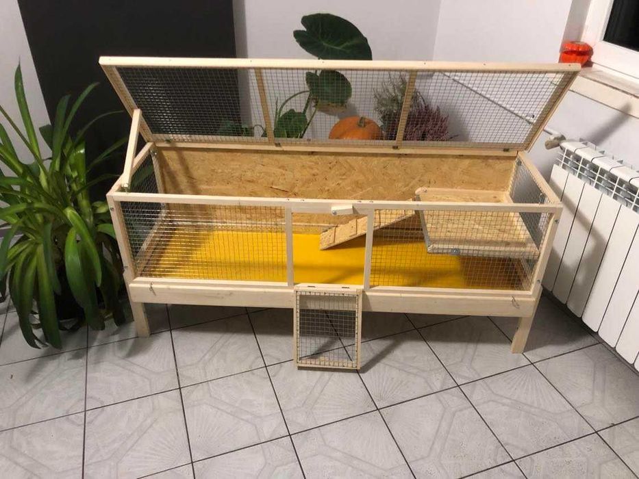 Klatka drewniana zagroda dla królika świnki morskiej, królika.