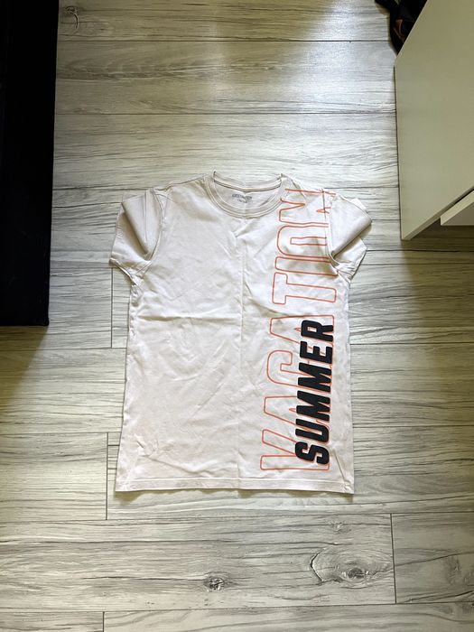 T-shirt Młodzieżowy 164cm Jasny Beżowy Kremowy Summer Vacation Lato