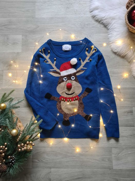 Новорічна кофта, M новогодний свитер,джемпер,реглан новорічний, олень