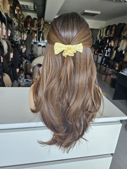 Peruka Roberta premium lacefront karmelowy brąz ombre naturalny efekt
