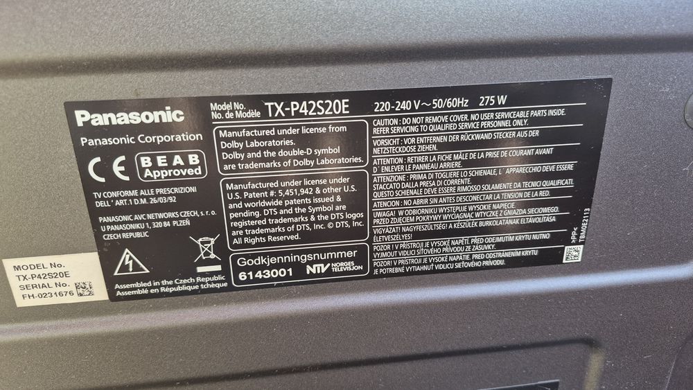 Telewizor Panasonic Viera TX-P42S20E