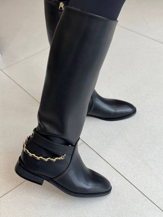 Чоботи високі Chanel шкіра розмір 39-24,5см