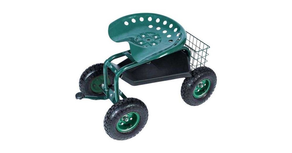 stołek  wózek ogrodowy  z półką i koszykiem mobilny wysyłka