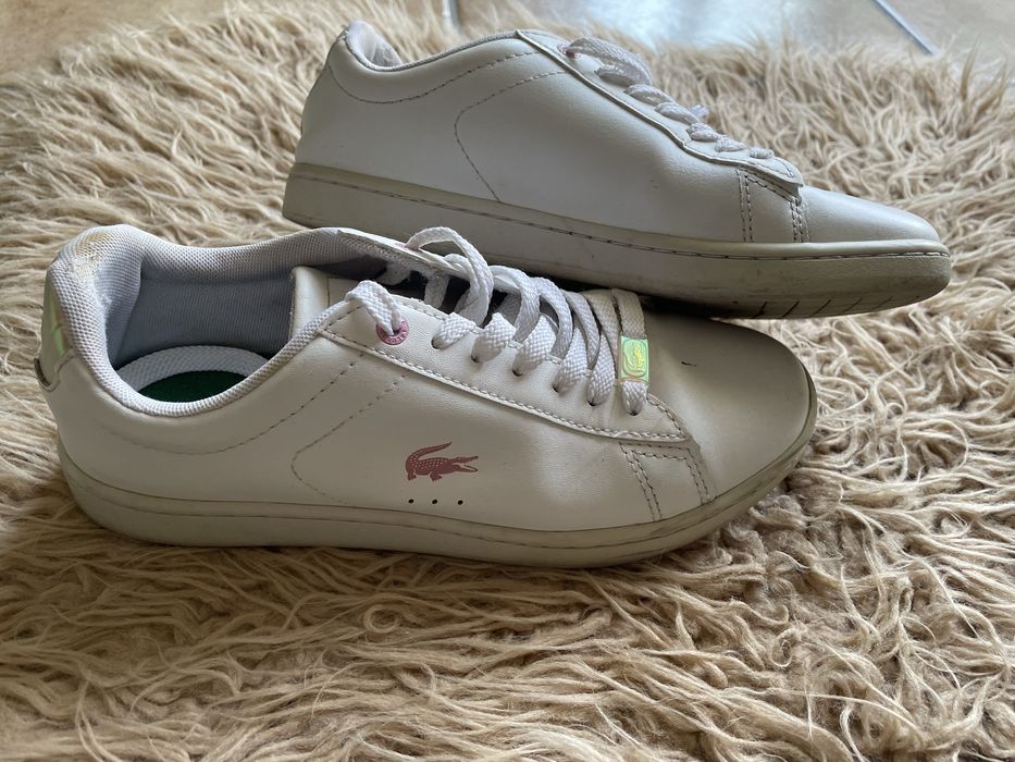 Lacoste 37 mulher brancas e rosa camaleão com algum uso visível