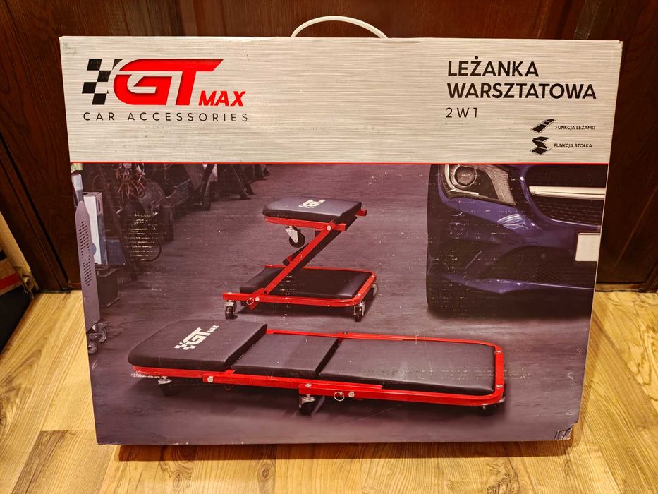 Leżanka warsztatowa składana taboret leżak 2w1 siedzisko stołek