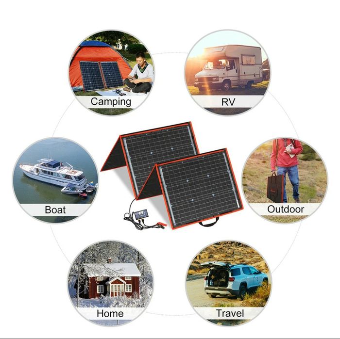 Dokio 160w солнечная мобильная панель переносная, зарядное устройство