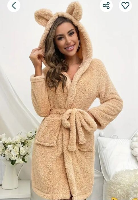 Плюшевые халатик с ушками  и секси  комбинезон