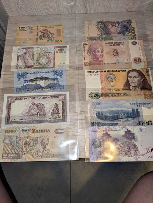 ZESTAW Banknotów Świata UNC