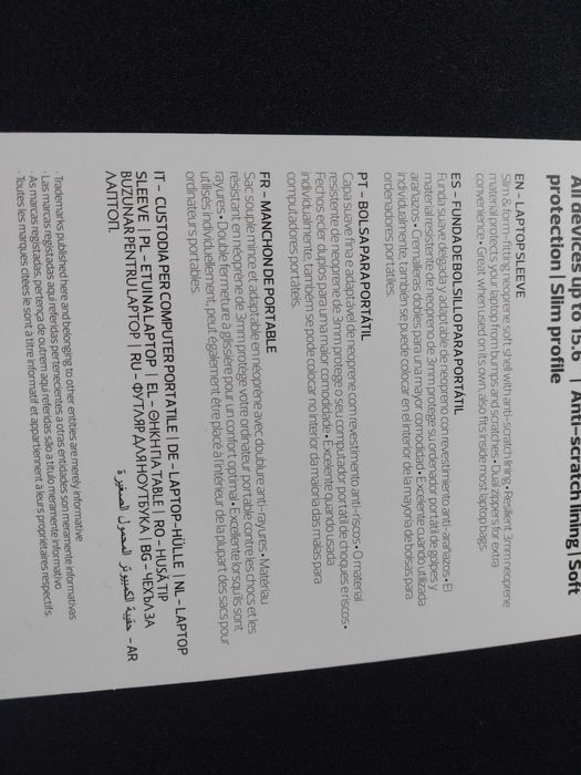 Bolsa protetora de portátil de 15,6 polegadas