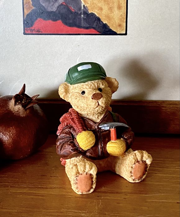 Teddy bear hand painted by W.U. 1996