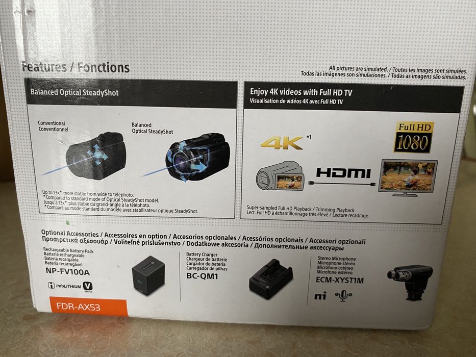 Нова відеокамера Sony 4k FDR-AX53