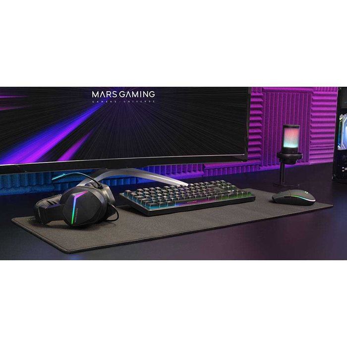 KIt Mars Gaming MCPRGB3 4-in-1 (Teclado+Rato+Tapete XXL+Phones)