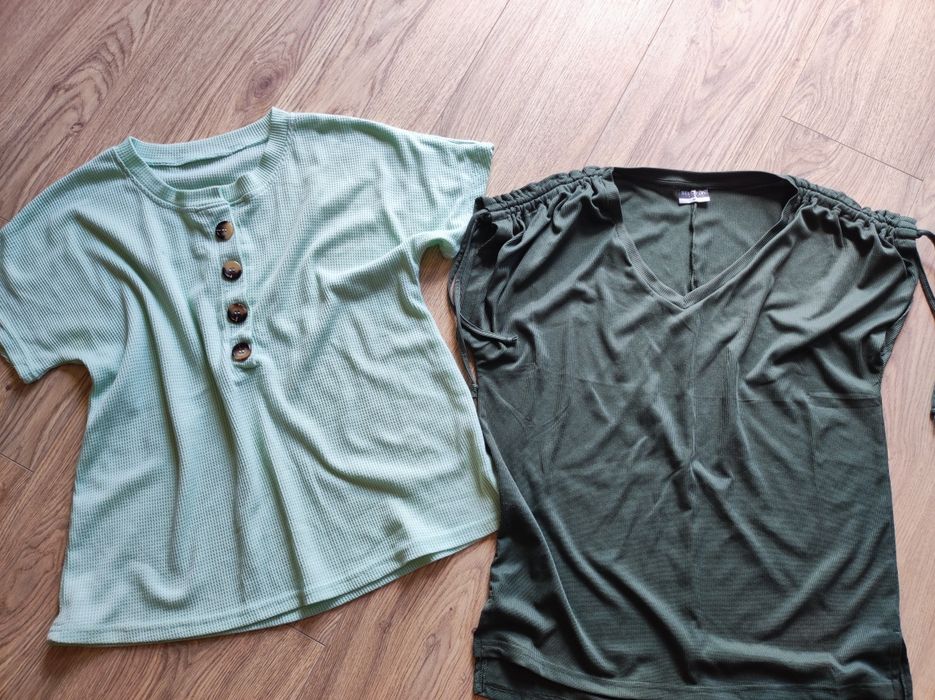 Zestaw damskie bluzki koszulki zielone r L 40