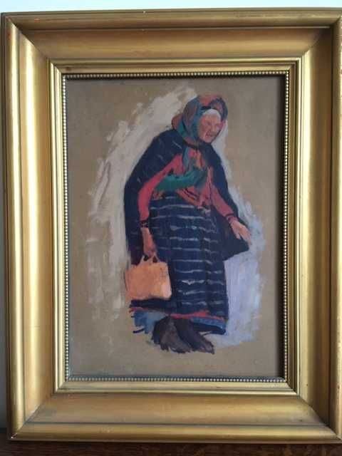 Stanisław CZAJKOWSKI -Stara wieśniaczka z Wojszyna. Obraz olejny
