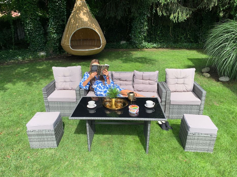 zestaw technorattan Panama stół fotel sofa pufa meble z technorattanu