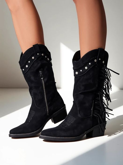 36 37 38 kozaki 39 40 41 kowbojki na obcasie słupku nos szpic dżety