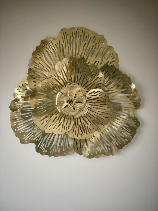 Dekoracja ścienna złota Kwiat 2 sztuki